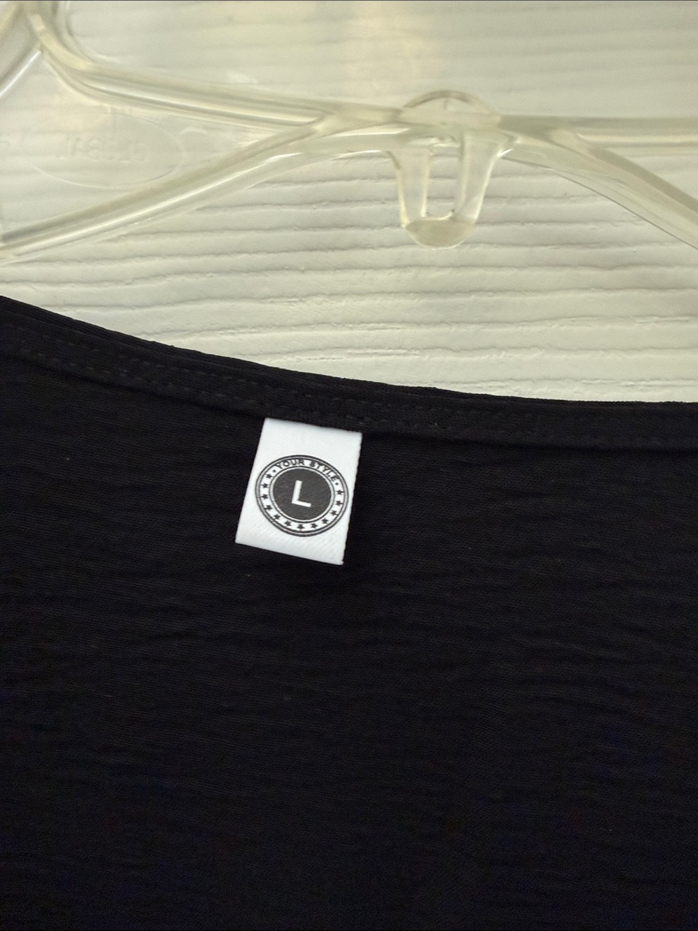 Relaxed Textured Black Scoop Neck Blouse - Picture 3 of 8
